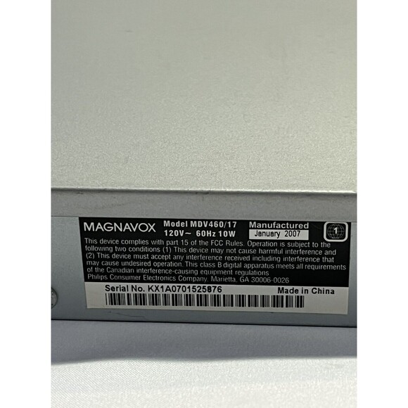 Magnavox MDV460/17 Progressive Scan DVD Player Tested Works Great - Picture 7 of 9